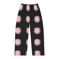 Women's Pajama Pants - Pink Crest Pattern Loungewear