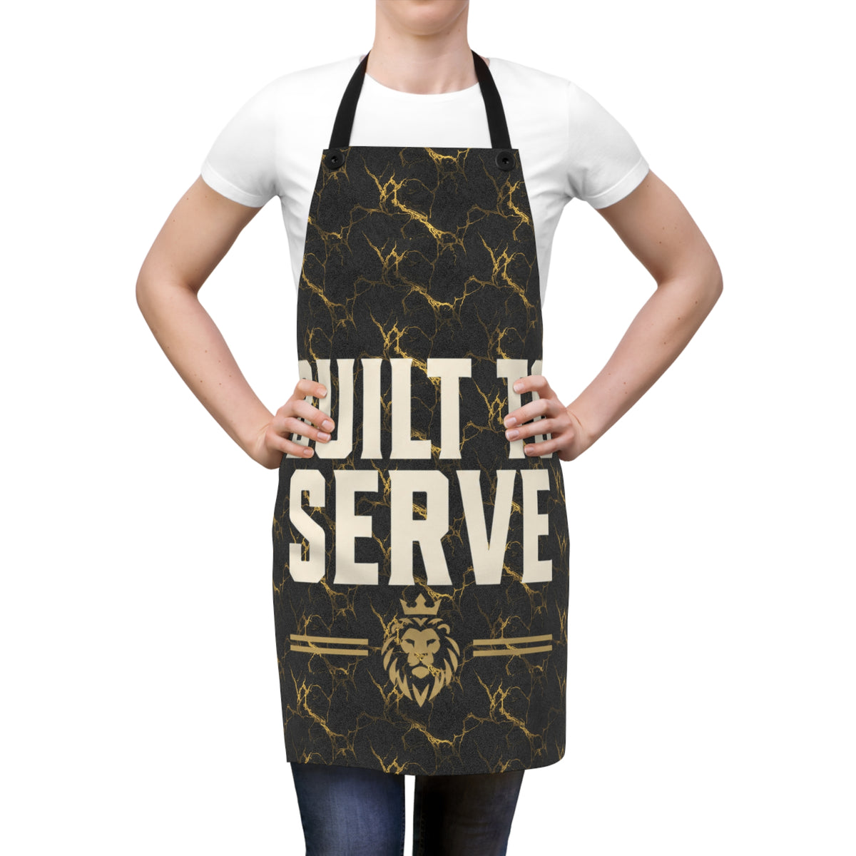Built to Serve Apron — Bold Lion Graphic BBQ & Chef Apron LegacyForged™