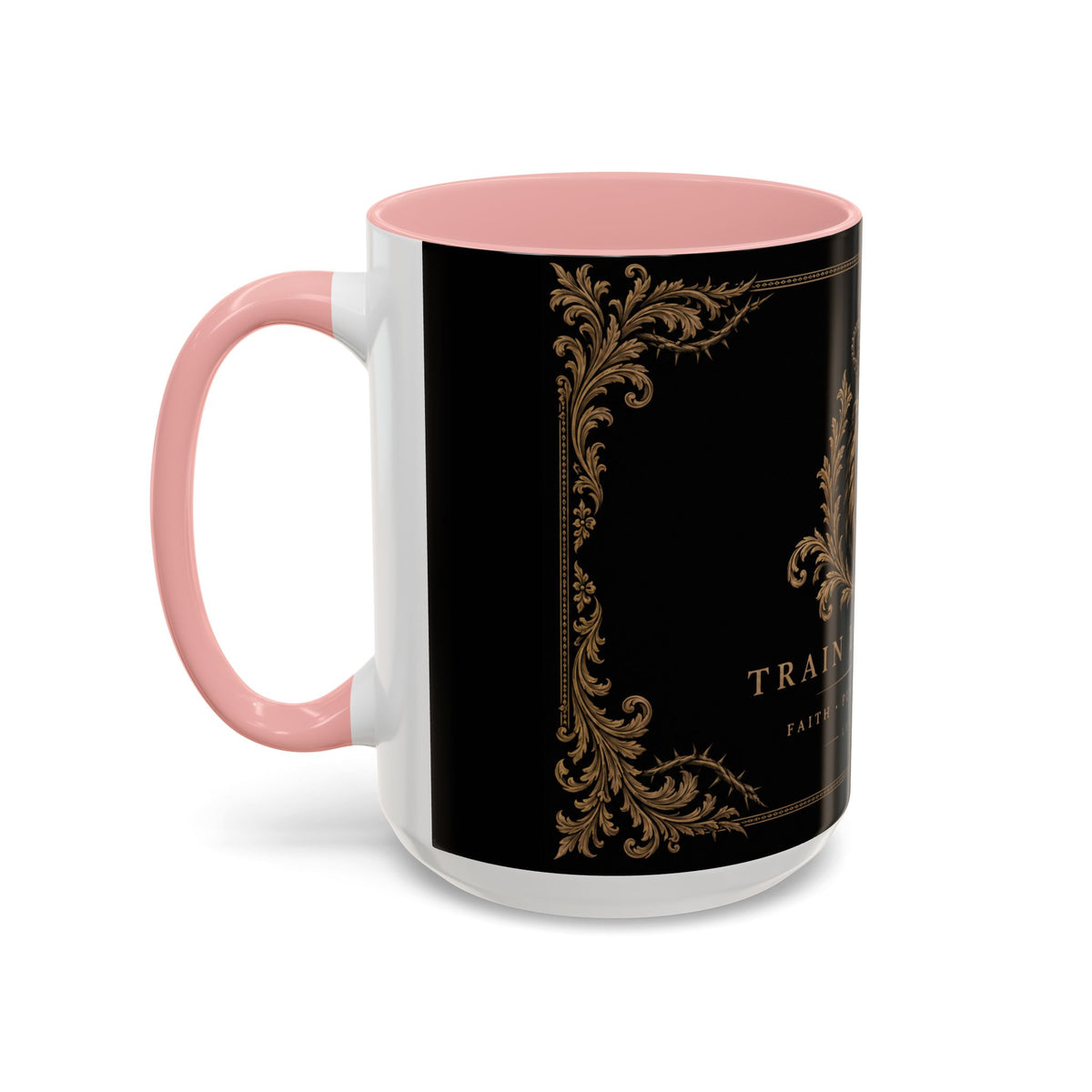 Train Like a King Coffee Mug — Lion Crown Motivational Black Tea Mug (11/15oz)