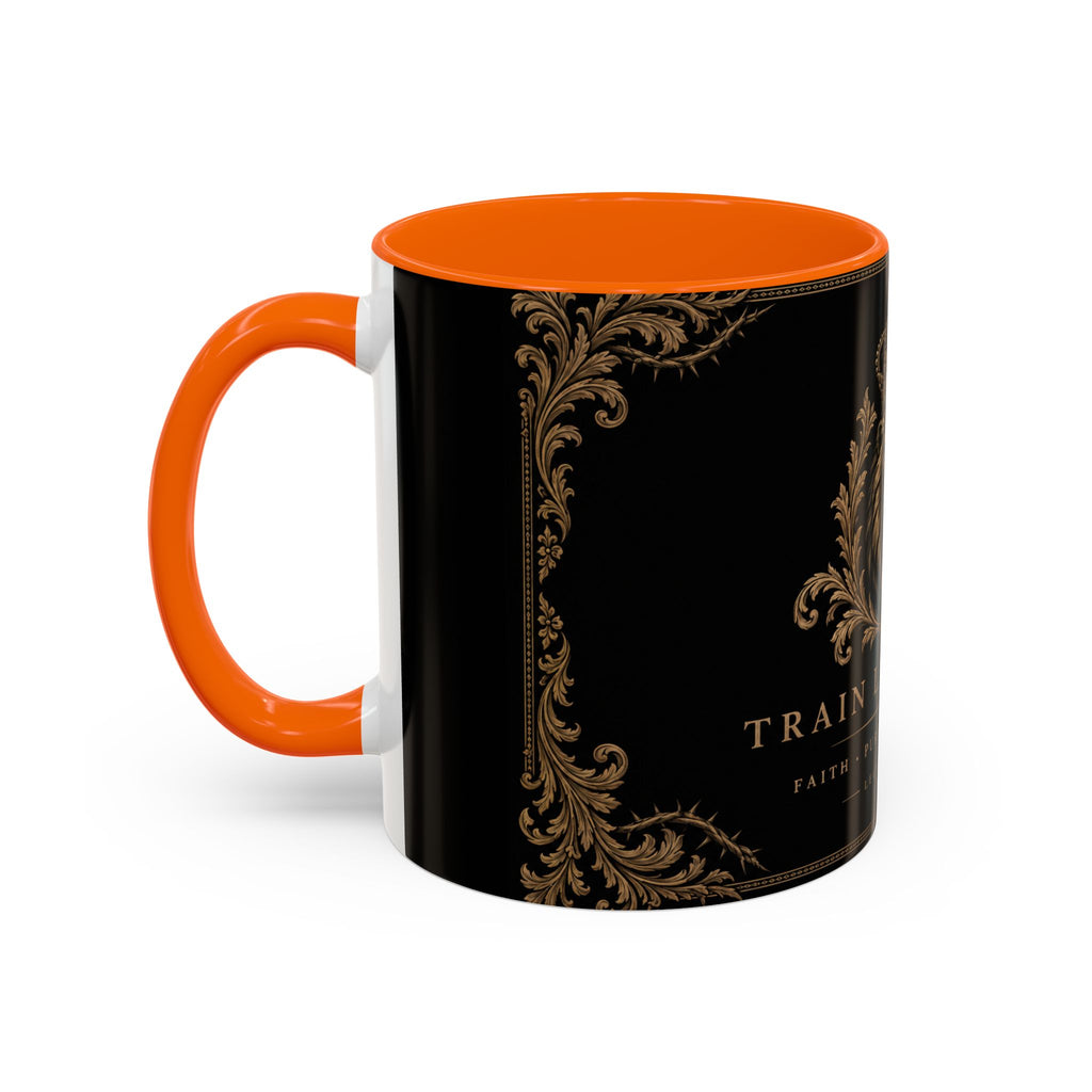Train Like a King Coffee Mug — Lion Crown Motivational Black Tea Mug (11/15oz)