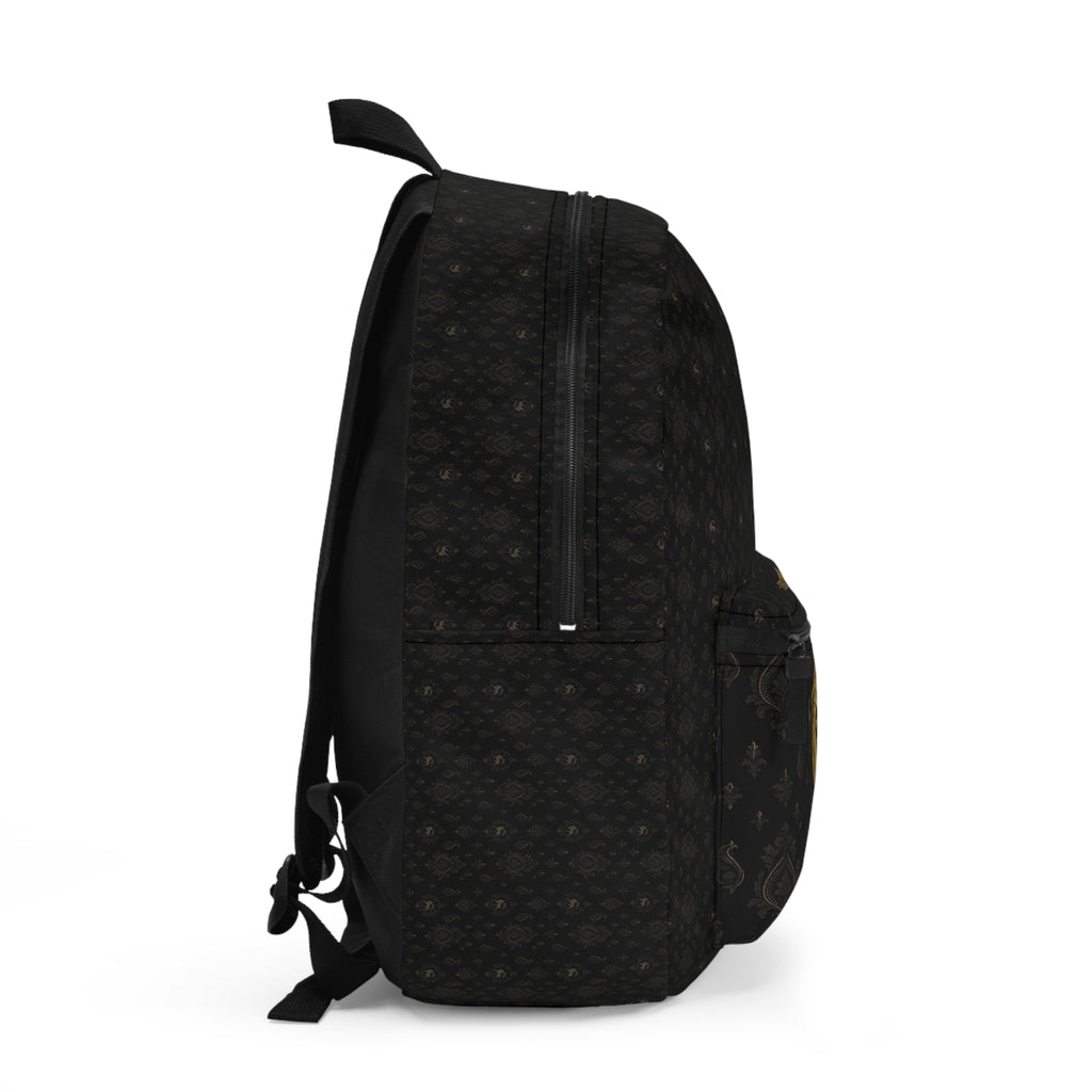 Carry Your Calling Backpack — Black Gold Lion Emblem Travel Backpack LegacyForged™