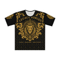 Heraldic Crowned Lion Loose T-Shirt — Antique Gold Lion Crest Tee for Men