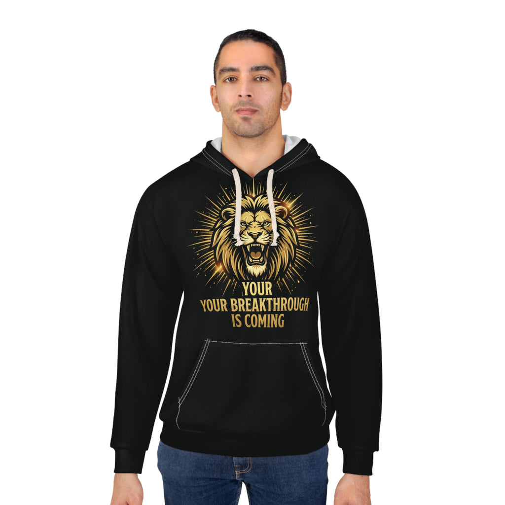 Lion Breakthrough Hoodie — "Your Breakthrough Is Coming" Motivational Pullover