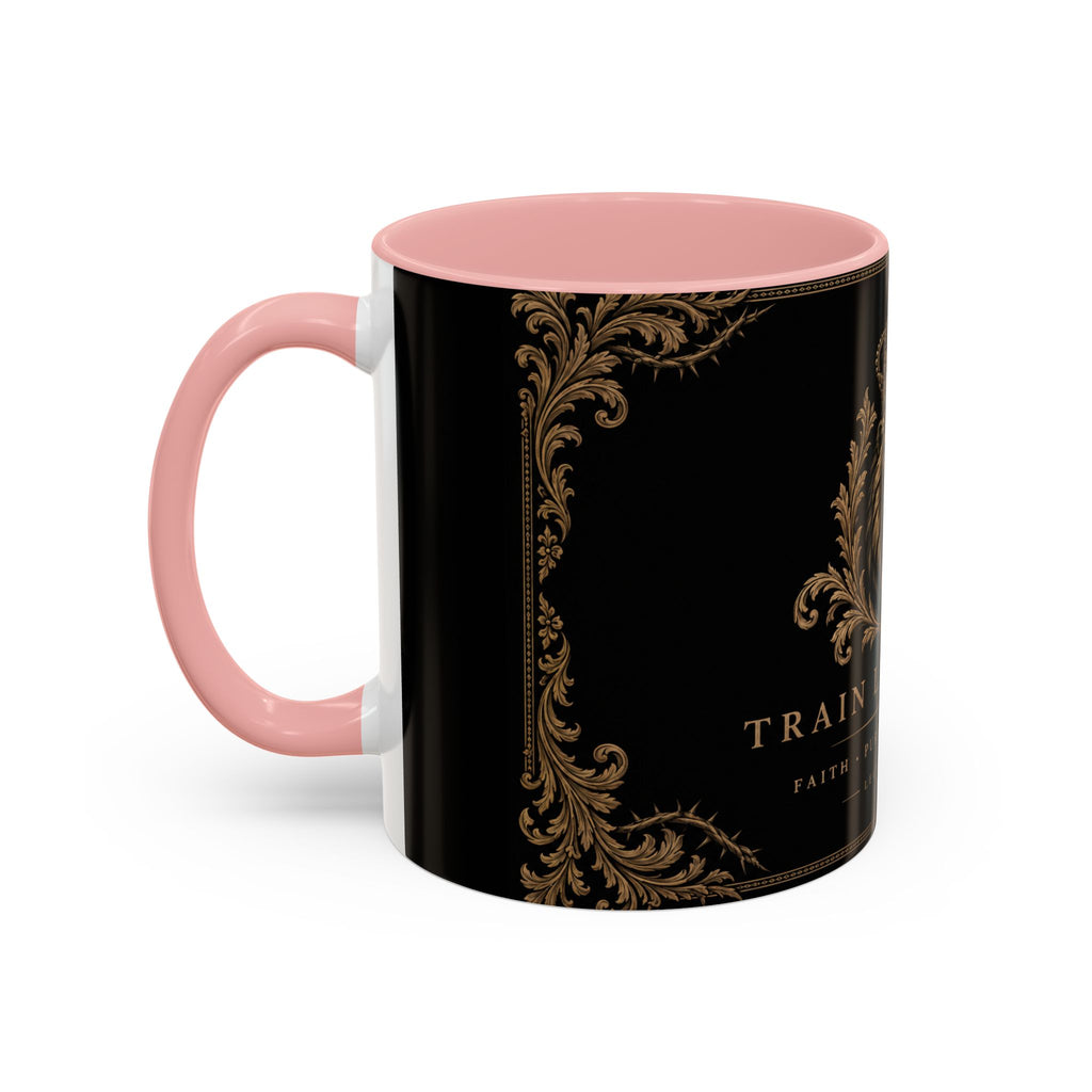 Train Like a King Coffee Mug — Lion Crown Motivational Black Tea Mug (11/15oz)