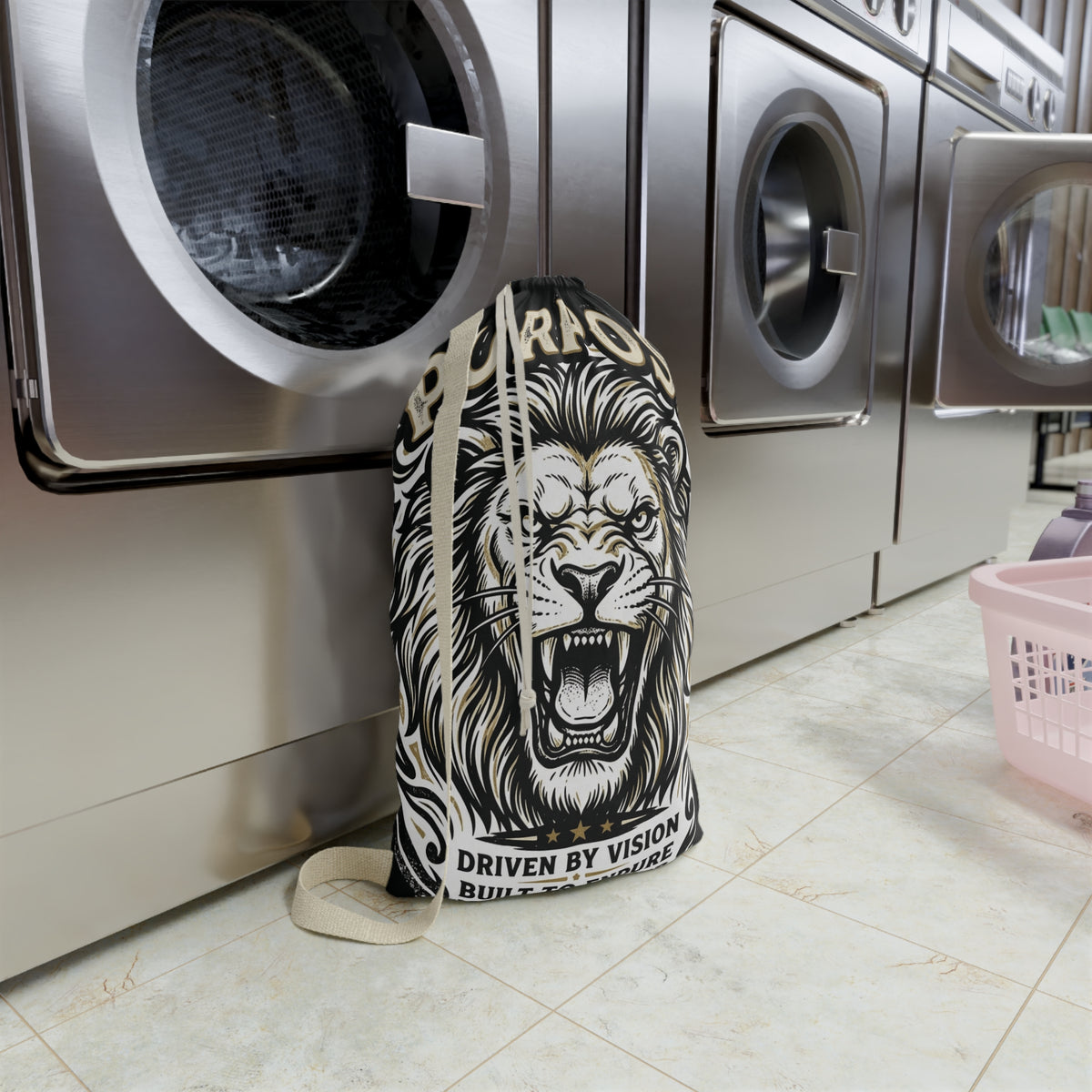 Purpose Lion Laundry Bag — Motivational Drawstring Clothes Bag