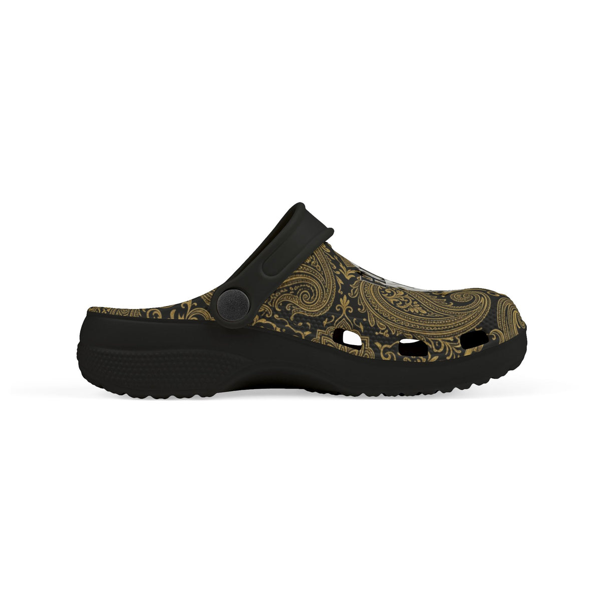 Kids Clogs - "The Lord Is My Strength" Brown Paisley Christian Foam Clogs