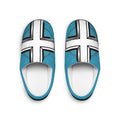 Cross Design Women's Indoor Slippers — Cozy Blue Church Cross Slip-Ons