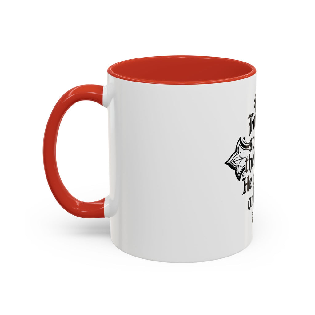 Christian Cross Coffee Mug — "For God so loved the world, He gave His only Son" (11/15oz)