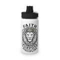 Faith • Purpose • Discipline Lion Stainless Steel Water Bottle — Sports Lid