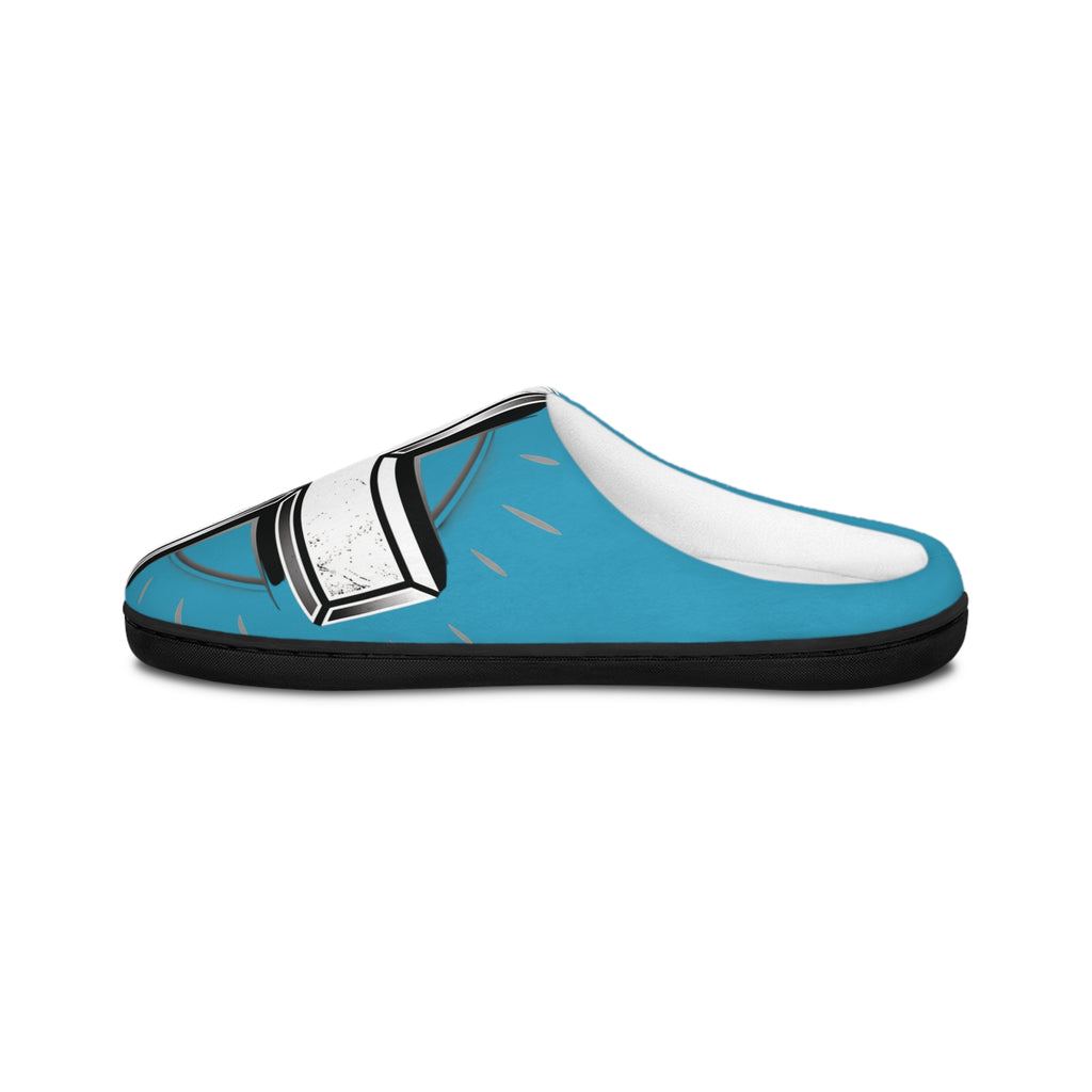 Cross Design Women's Indoor Slippers — Cozy Blue Church Cross Slip-Ons