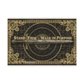 Stand Firm Walk in Purpose Decorative Rug — Inspirational Sword Entry Mat LegacyForged™