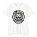 Purpose Lion T-Shirt — Bold Roaring Graphic Tee with 'Purpose' Motto