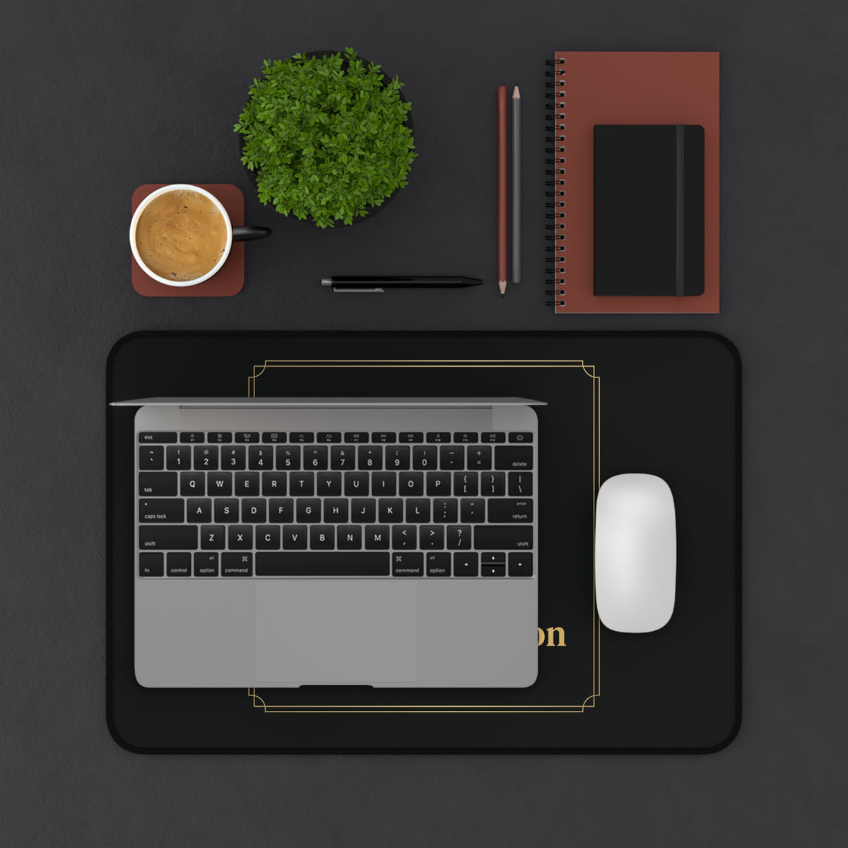 This Is My Season Lion Desk Mat — Motivational Black & Gold Office Desk Pad
