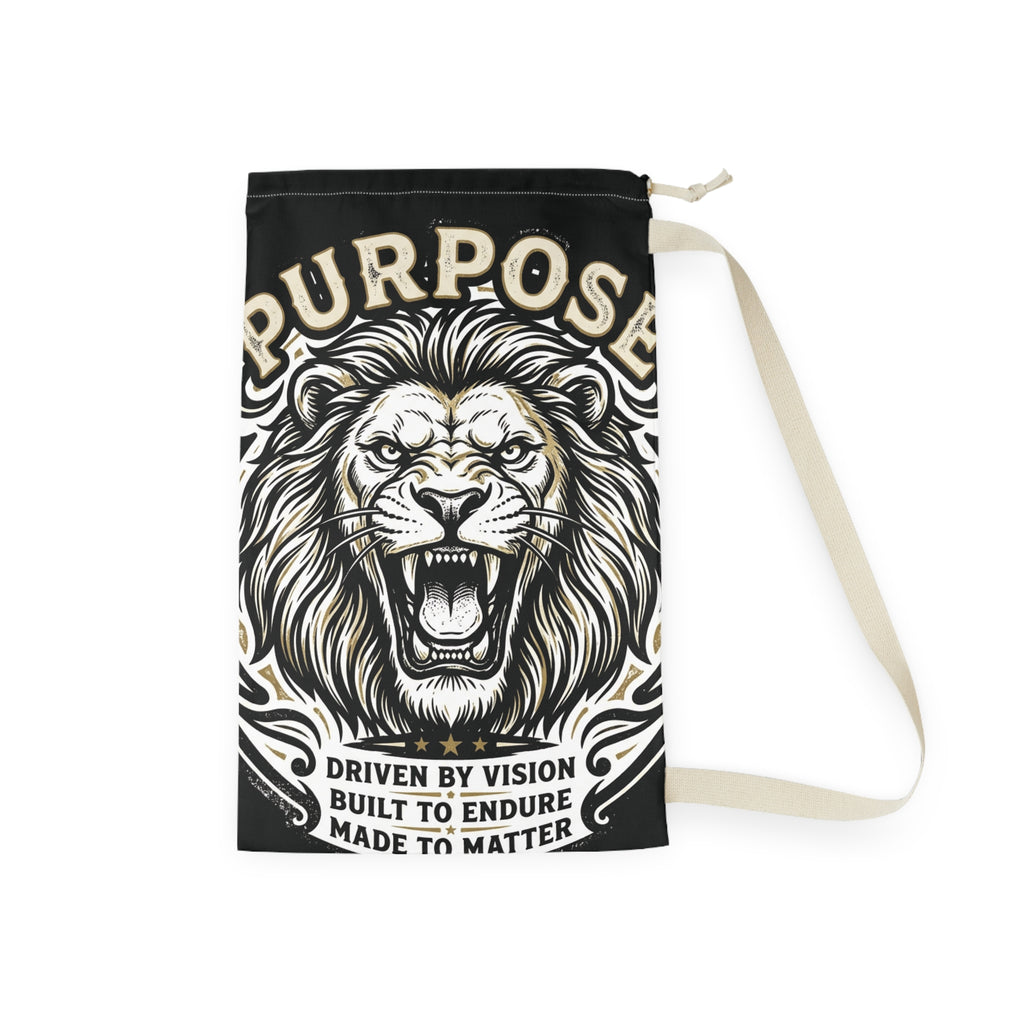 Purpose Lion Laundry Bag — Motivational Drawstring Clothes Bag