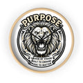 Purpose Lion Wall Clock — Motivational Lion Design, "Purpose: Driven by Vision" Decorative Wall Clock