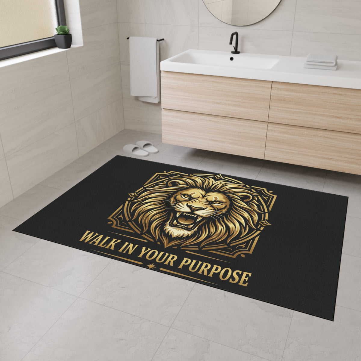 Lion 'Walk In Your Purpose' Heavy Duty Floor Mat