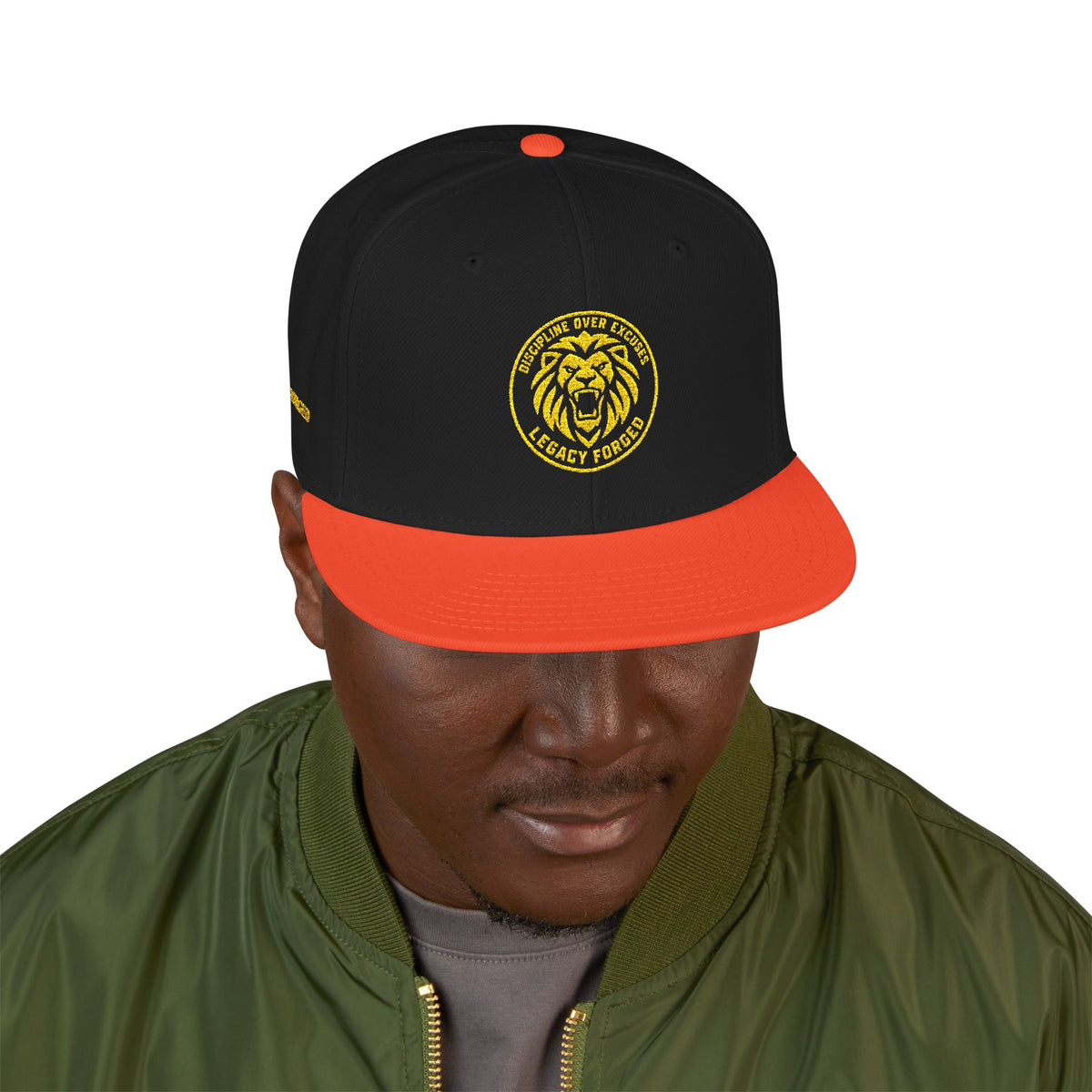 Embroidered Lion Crest Snapback Hat