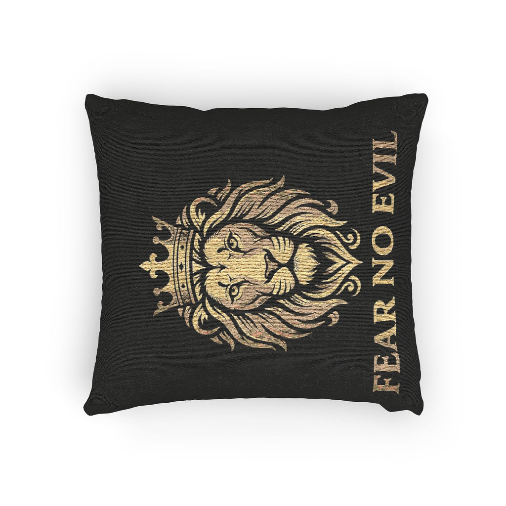 Woven Pillow — Regal Lion "Fear No Evil" Decorative Pillow