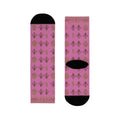 Pink Gold Damask Crew Socks — Floral Vintage Pattern Sublimation LegacyForged™