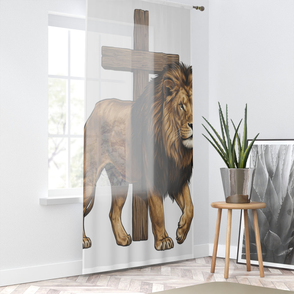 Lion of Judah Window Curtain — Bold Faith-Inspired Home Décor