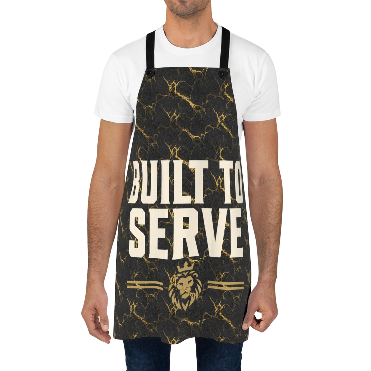 Built to Serve Apron — Bold Lion Graphic BBQ & Chef Apron LegacyForged™