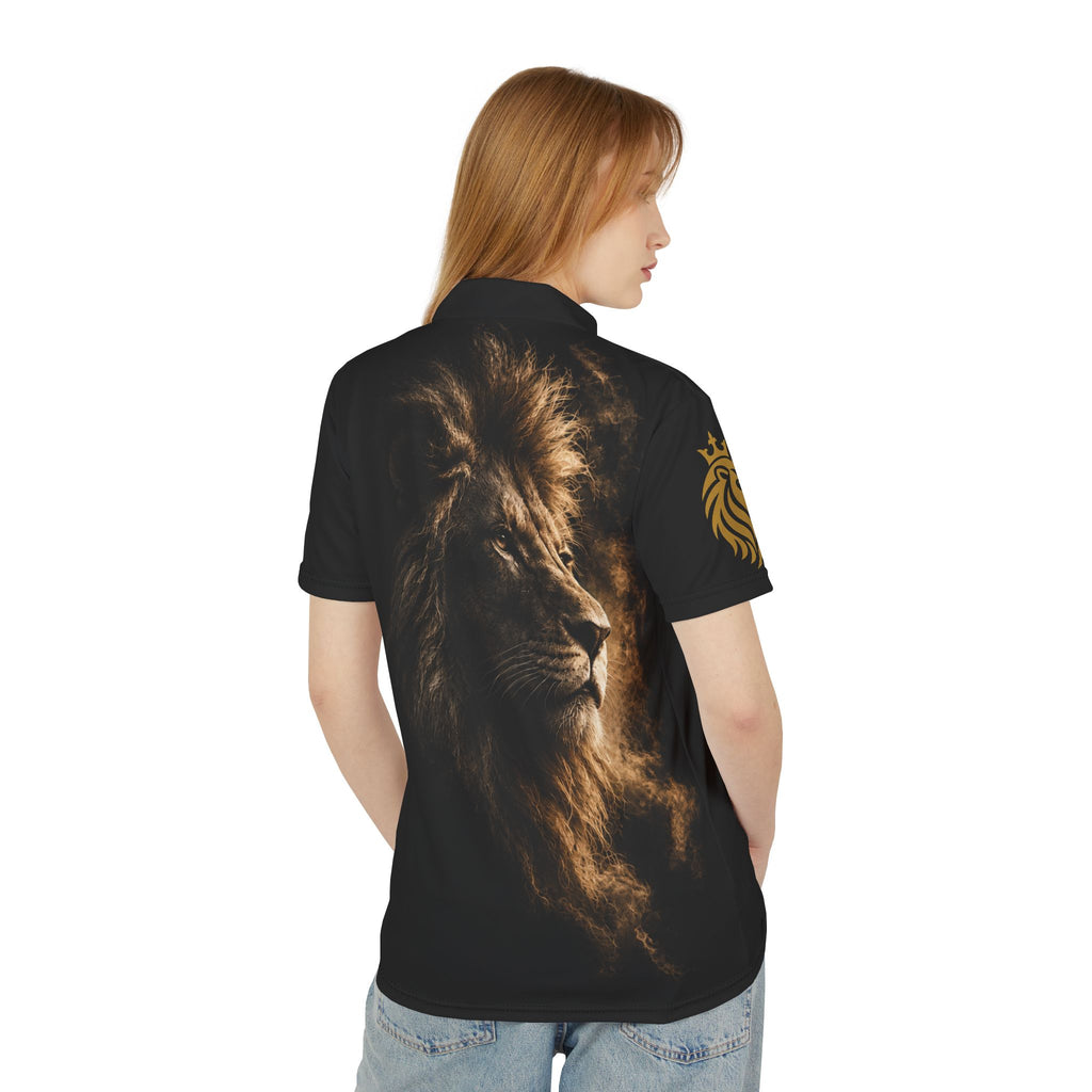 Crown Monogram Polo Shirt — Elegant Black & Gold Casual Polo LegacyForged™