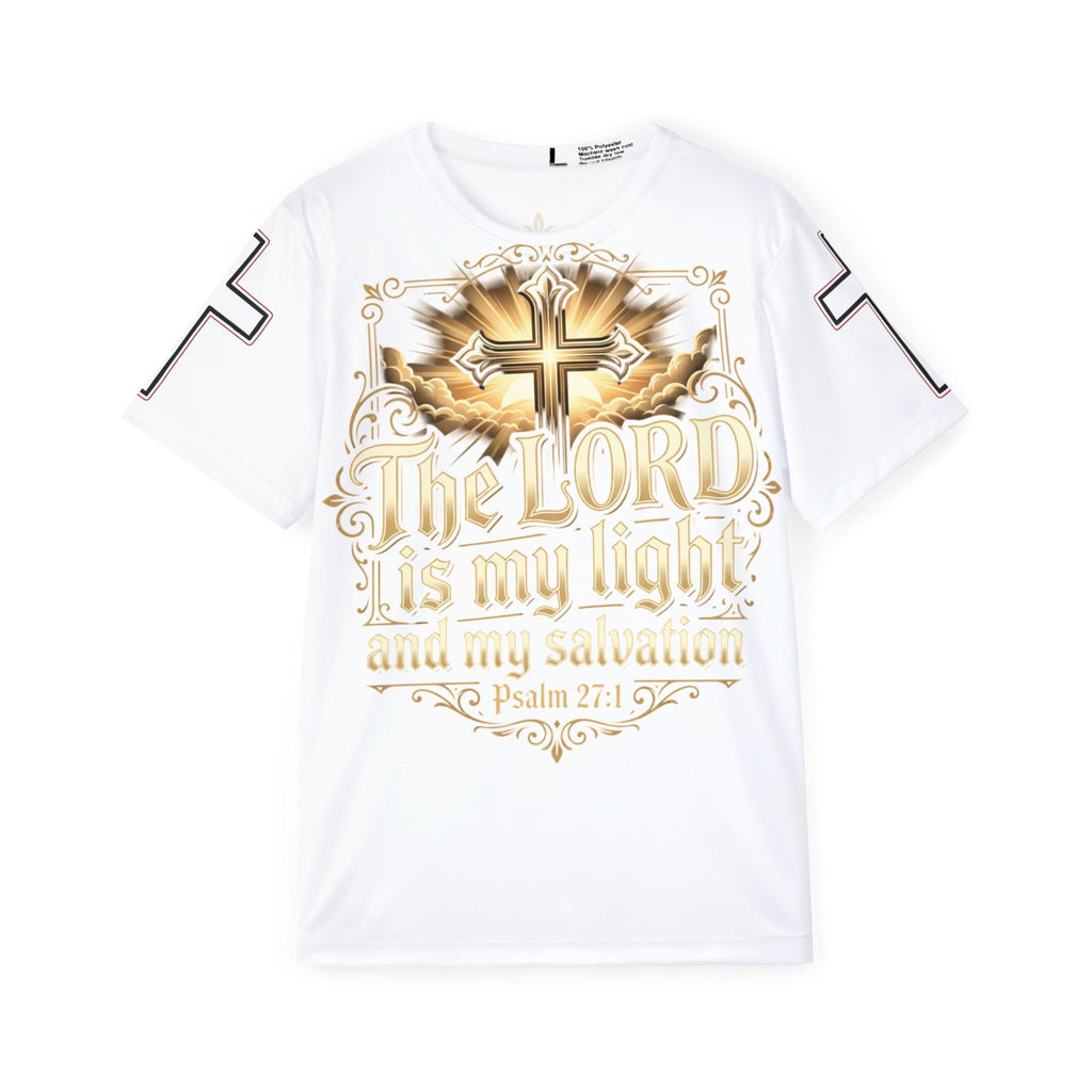 Men's Jersey — "The LORD is my light" Psalm 27:1 Christian Athletic Tee
