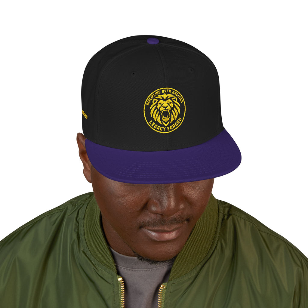 Embroidered Lion Crest Snapback Hat