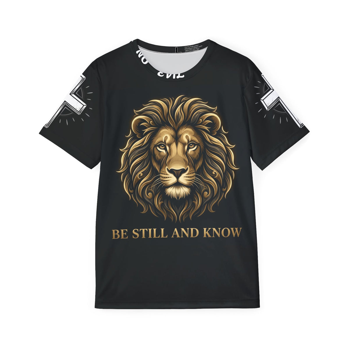 Lion Graphic Jersey — "Be Still and Know" Men's Sports Shirt