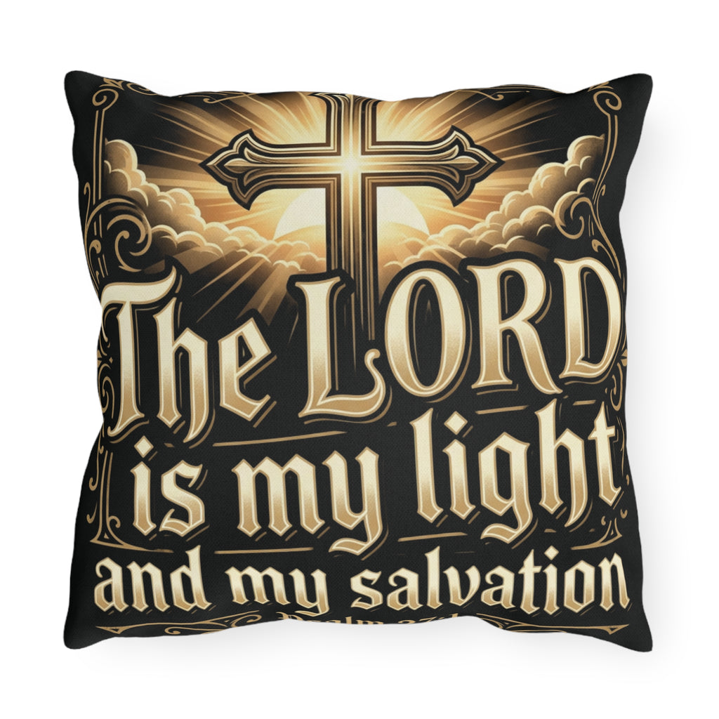 The LORD Is My Light — Psalm 27:1 Outdoor Pillow