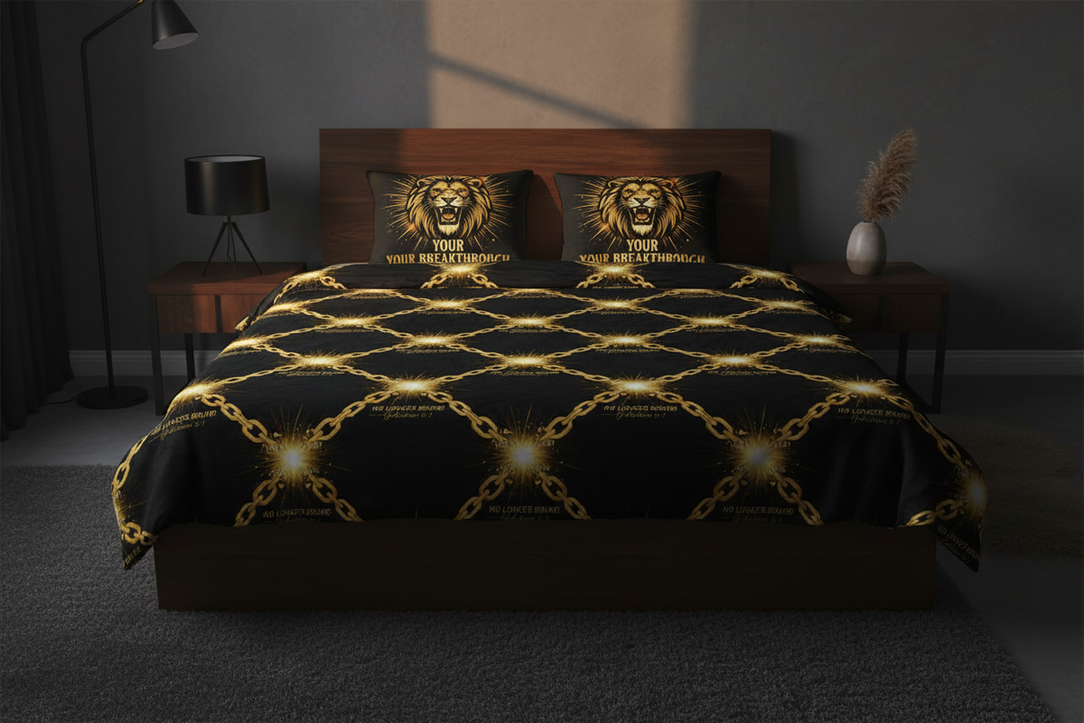 Lion & Gold Chain Duvet Set - Lifestyle Mockup
